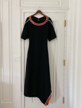 Diane Von Furstenberg Black satin open back dress